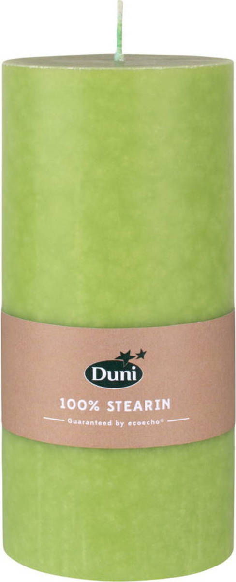 Duni Blad Groene Cilinderkaarsen/ Stompkaarsen 15 X 7 Cm 50 Branduren - Stompkaarsen