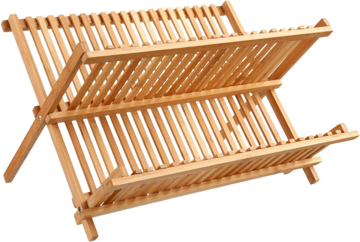 Decopatent ® Afdruiprek Voor Afwas - Bamboe - Hout - Inklapbaar