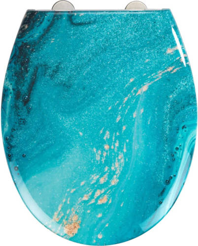 Wenko Wc-bril Stream 37 X 44,5 Cm Duroplast Blauw