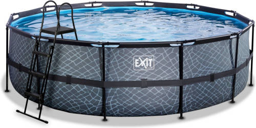 EXIT Stone Zwembad ø488x122cm Met Filterpomp - Grijs