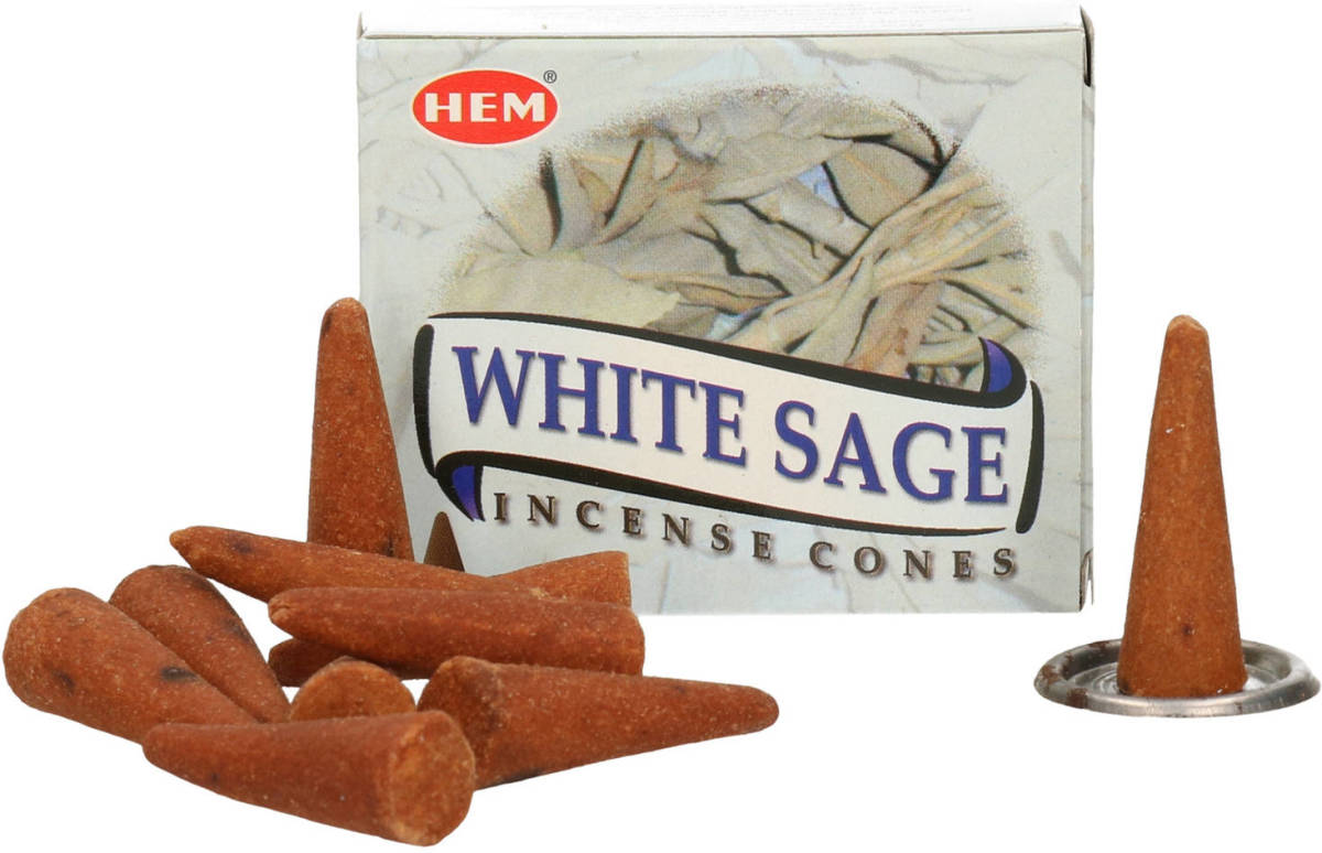 Hem 1x Pakje Wierook Witte Salie Kegeltjes - Wierookstokjes