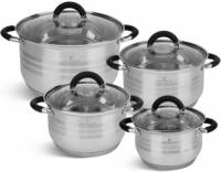 EDENBERG Classic Line - Luxe Pannenset - Rvs - 8 Delig - Sandwichbodem