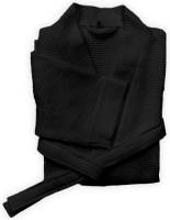 Heckett & Lane Hnl Bath Wafel Badjas Kuitlengte - Deep Black - S