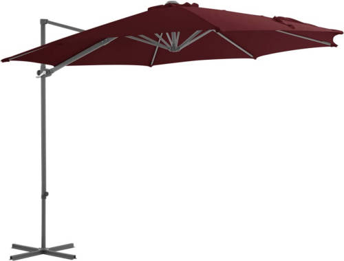 VidaXL Zweefparasol Met Stalen Paal 300 Cm Bordeauxrood