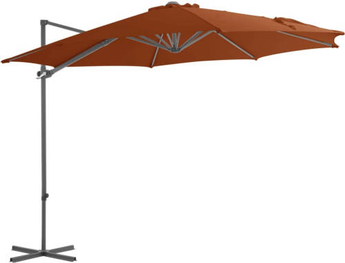 VidaXL Zweefparasol Met Stalen Paal 300 Cm Terracottakleurig