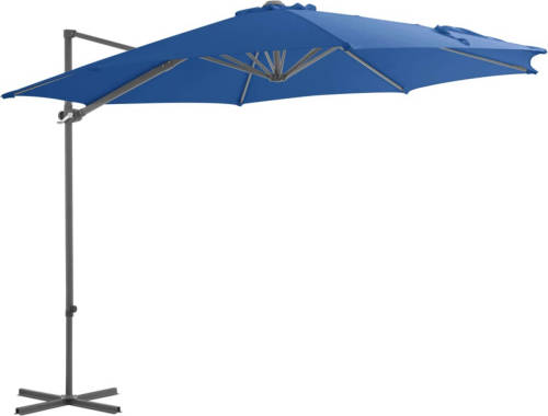 VidaXL Zweefparasol Met Stalen Paal 300 Cm Azuurblauw