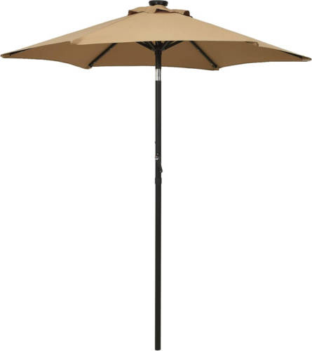 VidaXL Parasol Met Led-verlichting 200x211 Cm Aluminium Taupe