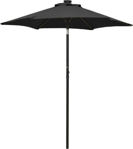 VidaXL Parasol Met Led-verlichting 200x211 Cm Aluminium Zwart