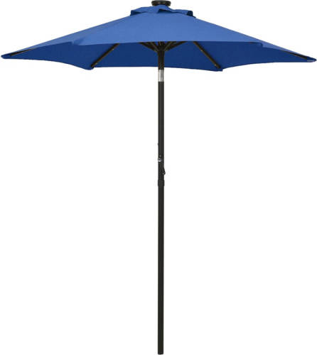 VidaXL Parasol Met Led-verlichting 200x211 Cm Aluminium Azuurblauw