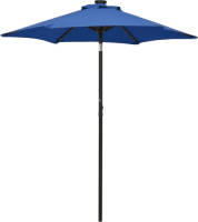 VidaXL Parasol Met Led-verlichting 200x211 Cm Aluminium Azuurblauw