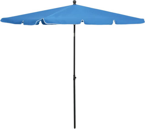 VidaXL Parasol Met Paal 210x140 Cm Azuurblauw