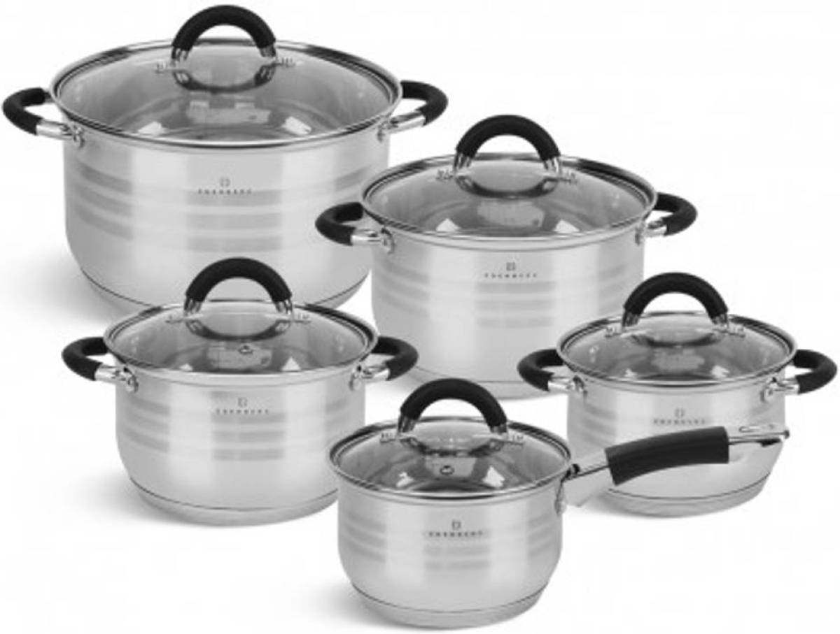 EDENBERG Classic Line - Luxe Pannenset - Rvs - 10 Delig - Sandwichbodem