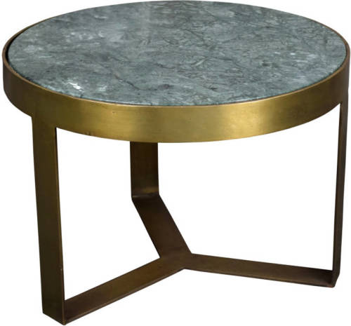 livingfurn - Bijzettafel - Glennis Marble Green Gold 50 Cm