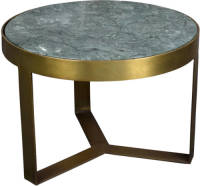 livingfurn - Bijzettafel - Glennis Marble Green Gold 50 Cm