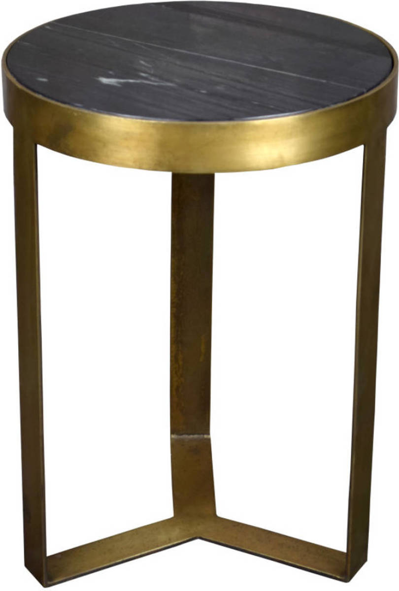 livingfurn - Bijzettafel - Glennis Marble Black Gold 40 Cm