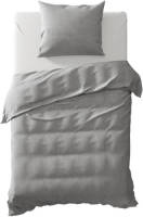 Yellow Chambray Dekbedovertrek - 1-persoons (140x200/220 Cm + 1 Sloop) - Katoen - Dark Grey