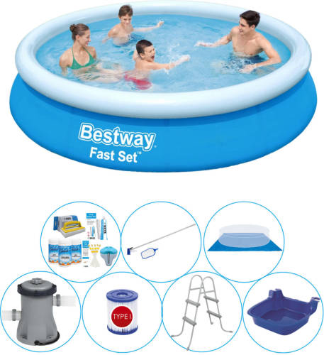 Bestway Fast Set Rond 366x76 Cm - 8-delig - Zwembad Inclusief Accessoires