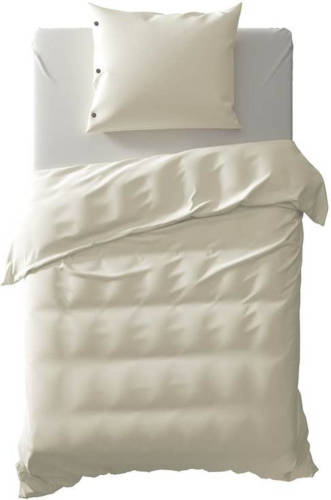 Yellow Percale Dekbedovertrek - 1-persoons (140x200/220 Cm + 1 Sloop) - Percal Katoen - Off-white