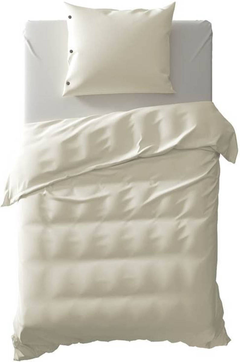 Yellow Percale Dekbedovertrek - 1-persoons (140x200/220 Cm + 1 Sloop) - Percal Katoen - Off-white