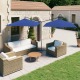 VidaXL Parasol Dubbel Met Stalen Paal 600x300 Cm Azuurblauw