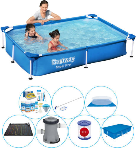 Bestway Steel Pro Rechthoekig 221x150x43 Cm - Zwembad Met Accessoires