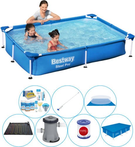 Bestway Steel Pro Rechthoekig 221x150x43 Cm - Zwembad Set