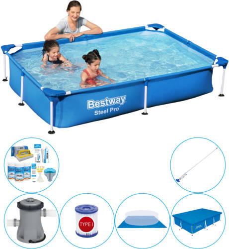 Bestway Steel Pro Rechthoekig 221x150x43 Cm - Zwembad Super Deal