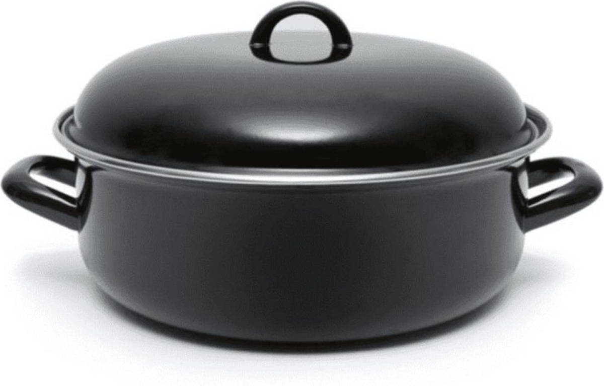 Orange85 Emaille Braadpan Zwart 24 Cm Alle Warmtebronnen