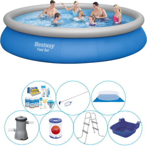 Bestway Fast Set Rond 457x84 Cm - 8-delig - Zwembad Inclusief Accessoires