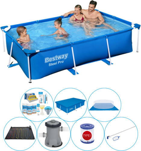 Bestway Steel Pro Rechthoekig 259x170x61 Cm - Zwembad Met Accessoires