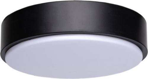 BES LED Led Plafondlamp - Aigi Santi - Opbouw Rond 12w - Warm Wit 3000k - Mat Zwart Aluminium