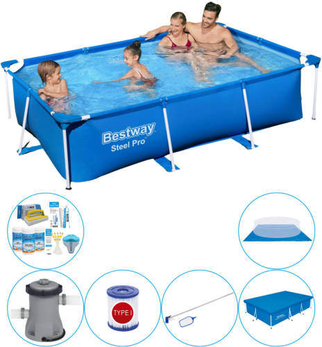 Bestway Steel Pro Rechthoekig 259x170x61 Cm - Zwembad Pakket