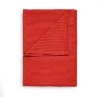 Heckett & Lane Wafel Bedsprei Plaid - Fiery Red 180x260cm