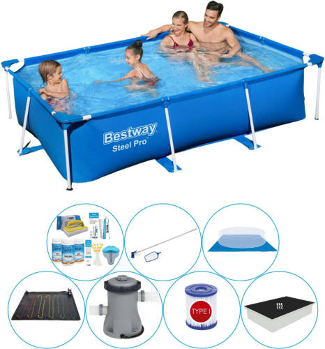 Bestway Steel Pro Rechthoekig 259x170x61 Cm - Zwembad Bundel