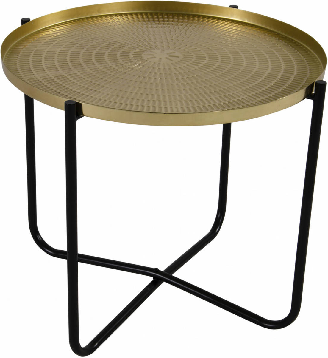 Lesli Living Ronde Bijzettafel/plantenstandaard Goud 35 Cm - Bijzettafels