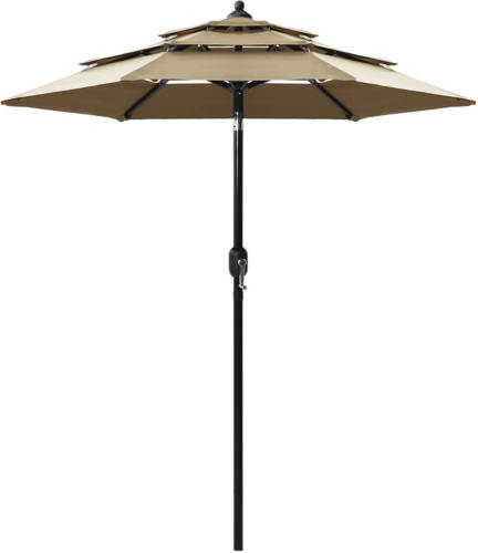 VidaXL Parasol 3-laags Met Aluminium Paal 2 M Taupe