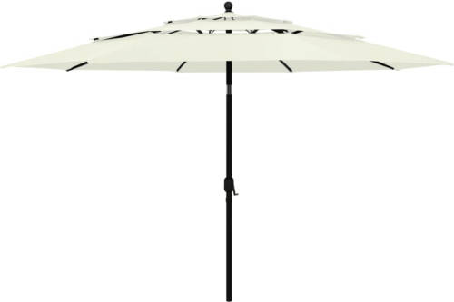 VidaXL Parasol 3-laags Met Aluminium Paal 3,5 M Zandkleurig