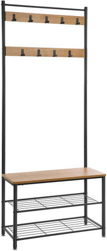 O'Daddy Kapstok - Garderoberek Xl - 9 Haken 6 Paar Schoenen - 70x32x175 Mango