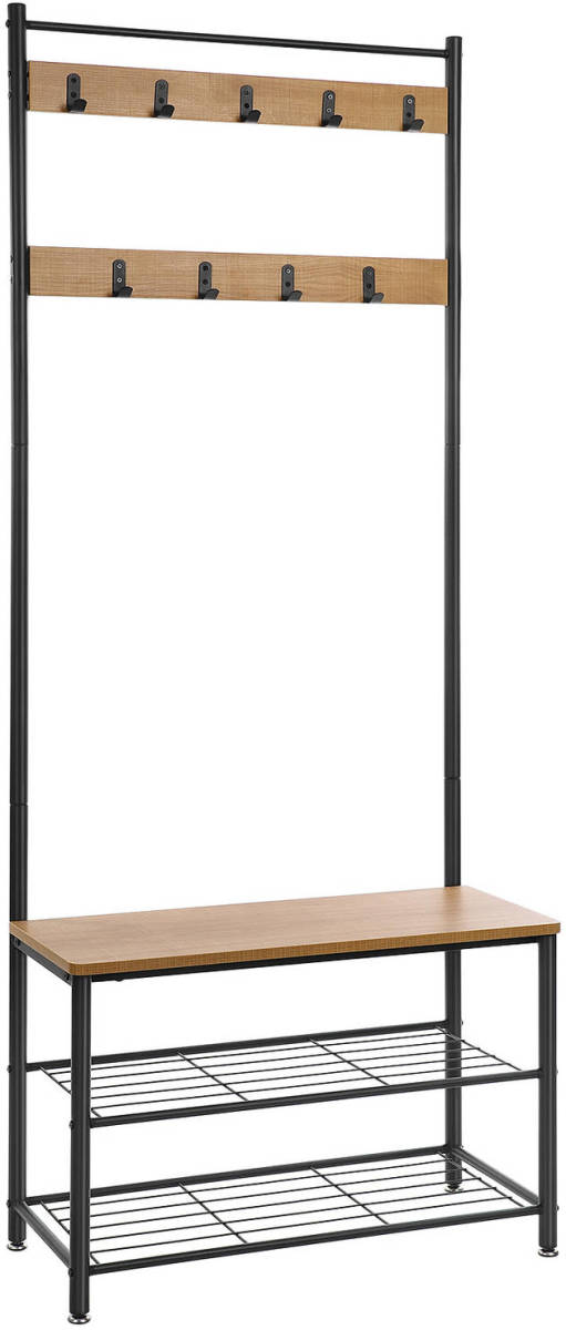 O'Daddy Kapstok - Garderoberek Xl - 9 Haken 6 Paar Schoenen - 70x32x175 Mango