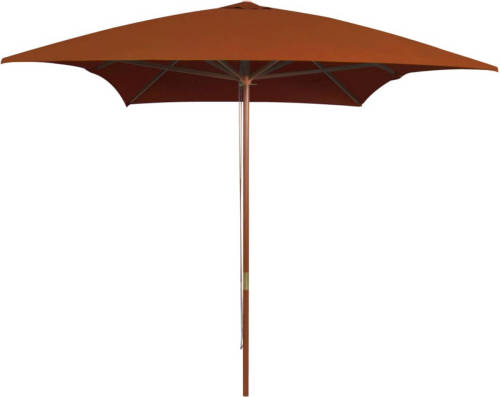 VidaXL Parasol Met Houten Paal 200x300 Cm Terracottakleurig