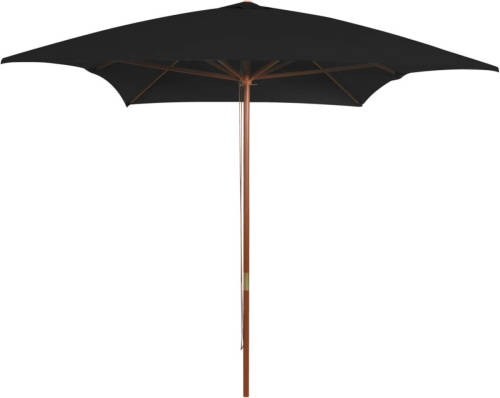 VidaXL Parasol Met Houten Paal 200x300 Cm Zwart