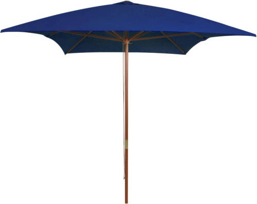 VidaXL Parasol Met Houten Paal 200x300 Cm Blauw