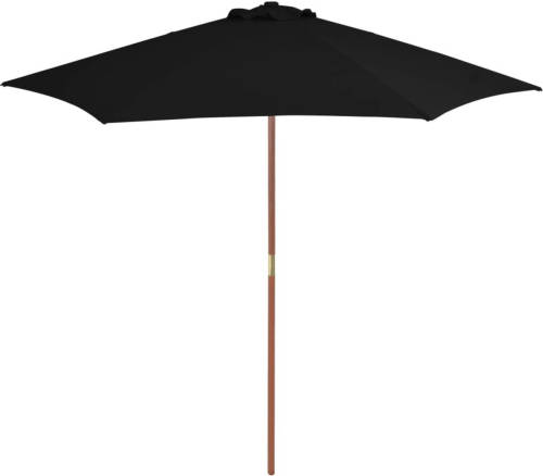 VidaXL Parasol Met Houten Paal 270 Cm Zwart