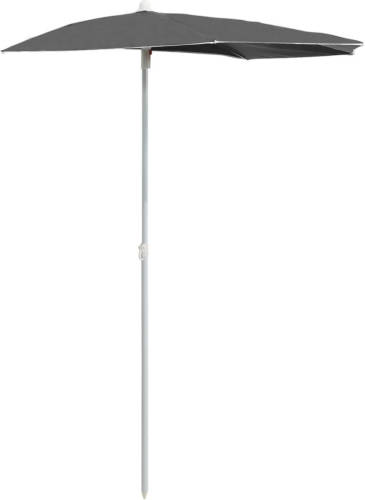 VidaXL Parasol Half Met Paal 180x90 Cm Antracietkleurig
