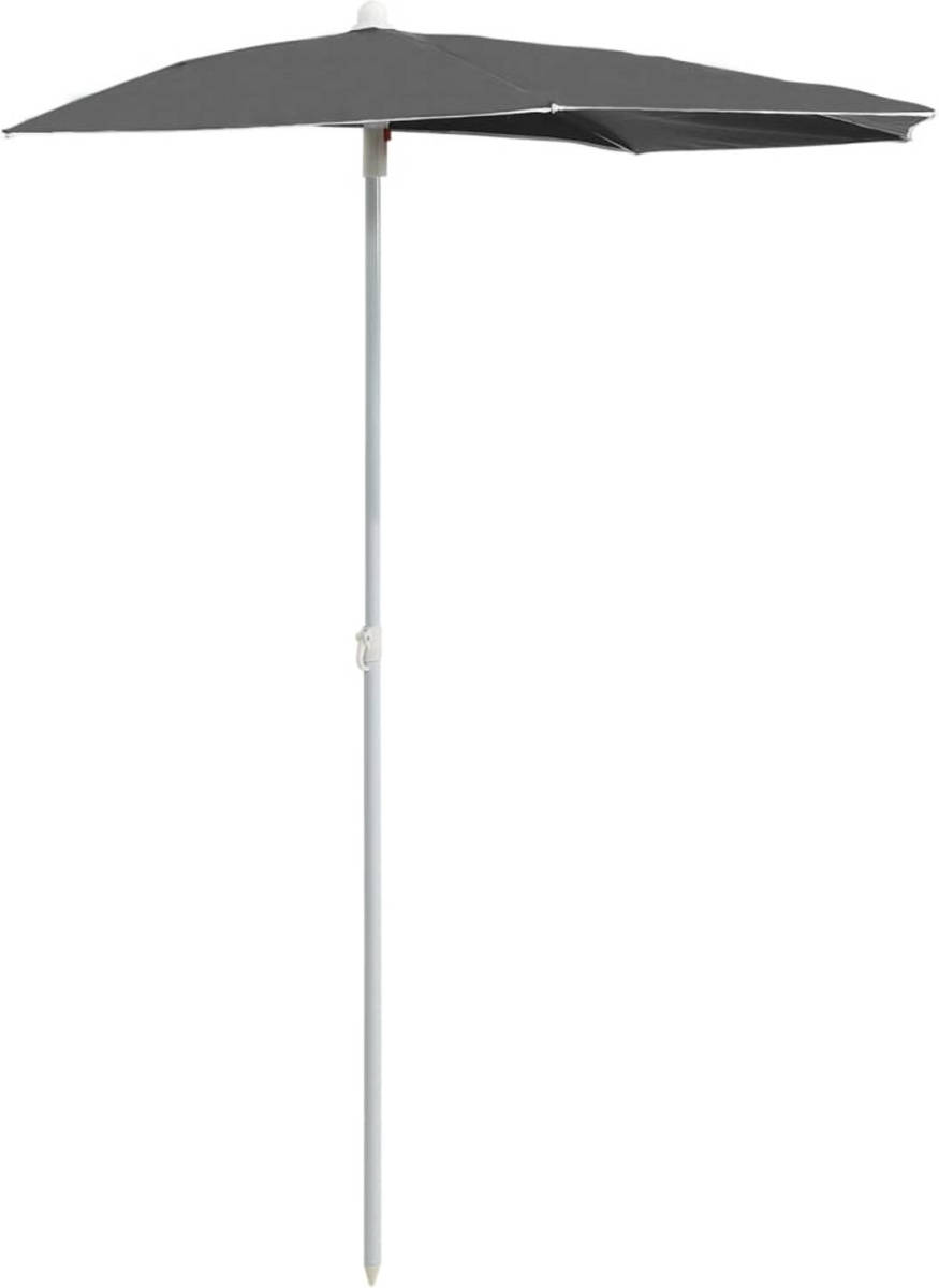 VidaXL Parasol Half Met Paal 180x90 Cm Antracietkleurig