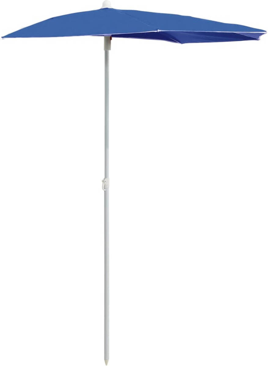 VidaXL Parasol Half Met Paal 180x90 Cm Azuurblauw