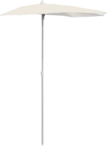 VidaXL Parasol Half Met Paal 180x90 Cm Zandkleurig