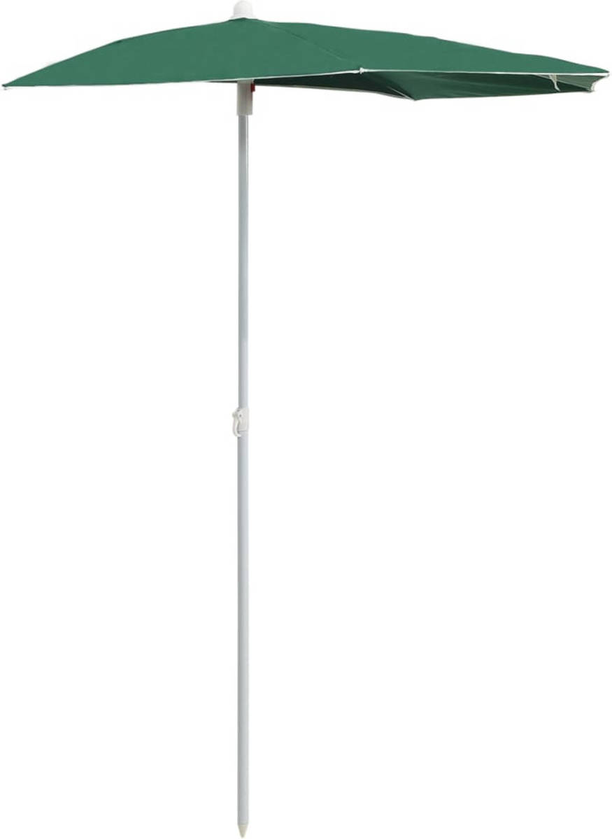VidaXL Parasol Half Met Paal 180x90 Cm Groen