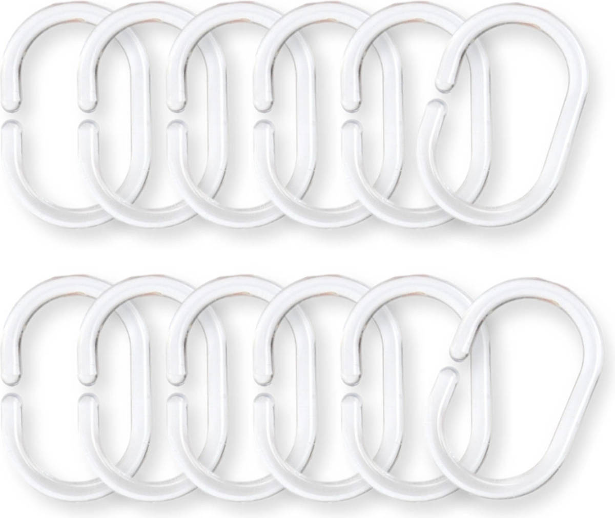 Orange85 Douchegordijnringen - Transparant - 12 Stuks