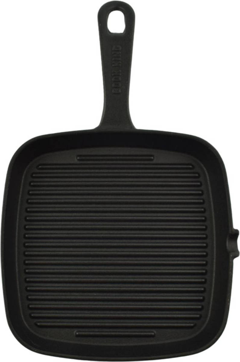 Orange85 Grillpan - Gietijzer - Vierkant - 23 X 23 Cm - Voor Alle Warmtebronnen - Grillen